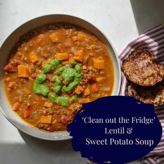 ‘Clean out the Fridge’ Lentil & Sweet Potato Soup