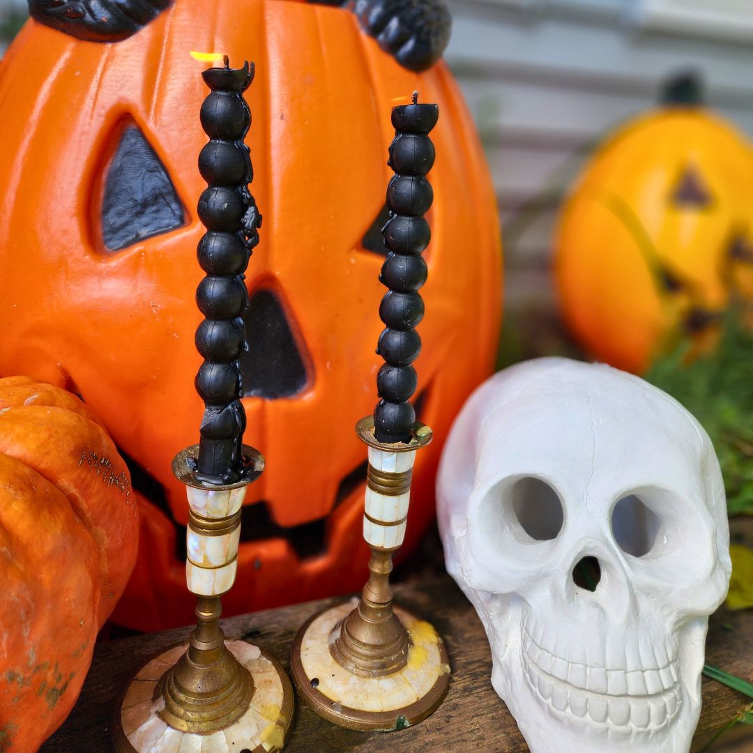 Beeswax Taper Candle Set (black)