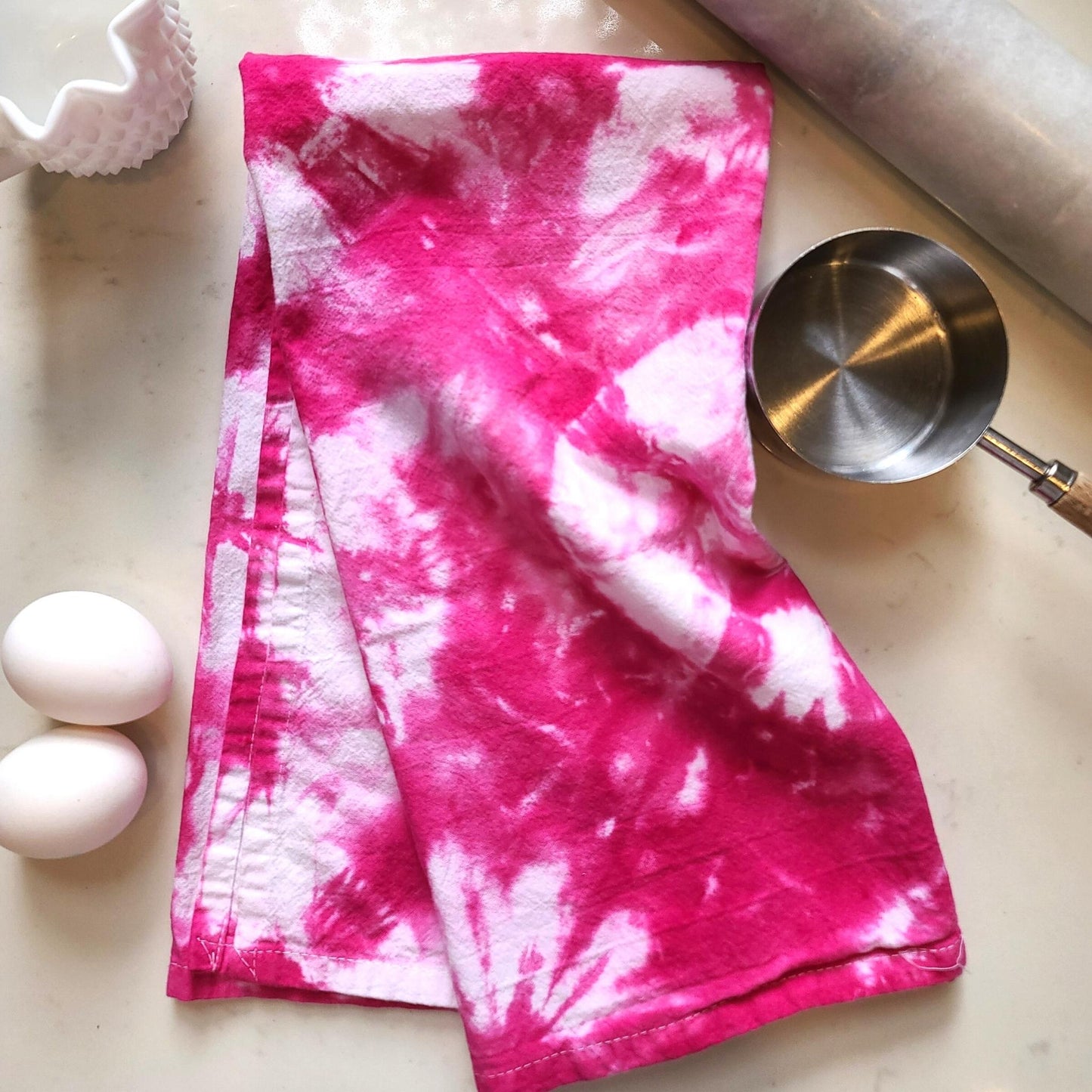 Kitchen Tea Towel - Pink Tie Dye