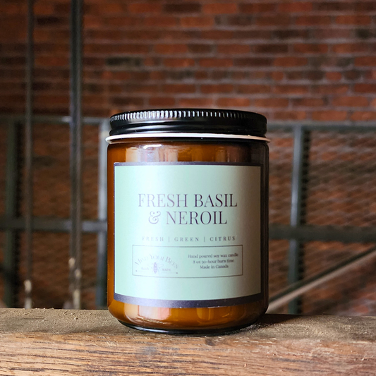Fresh Basil & Neroli  Soy Candle – 8 oz