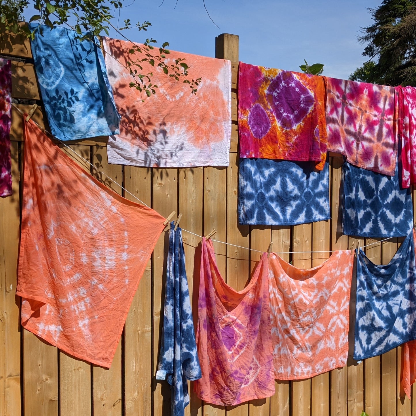 Tie-dyed 100% Cotton Kitchen Towel & Beeswax Wrap Set