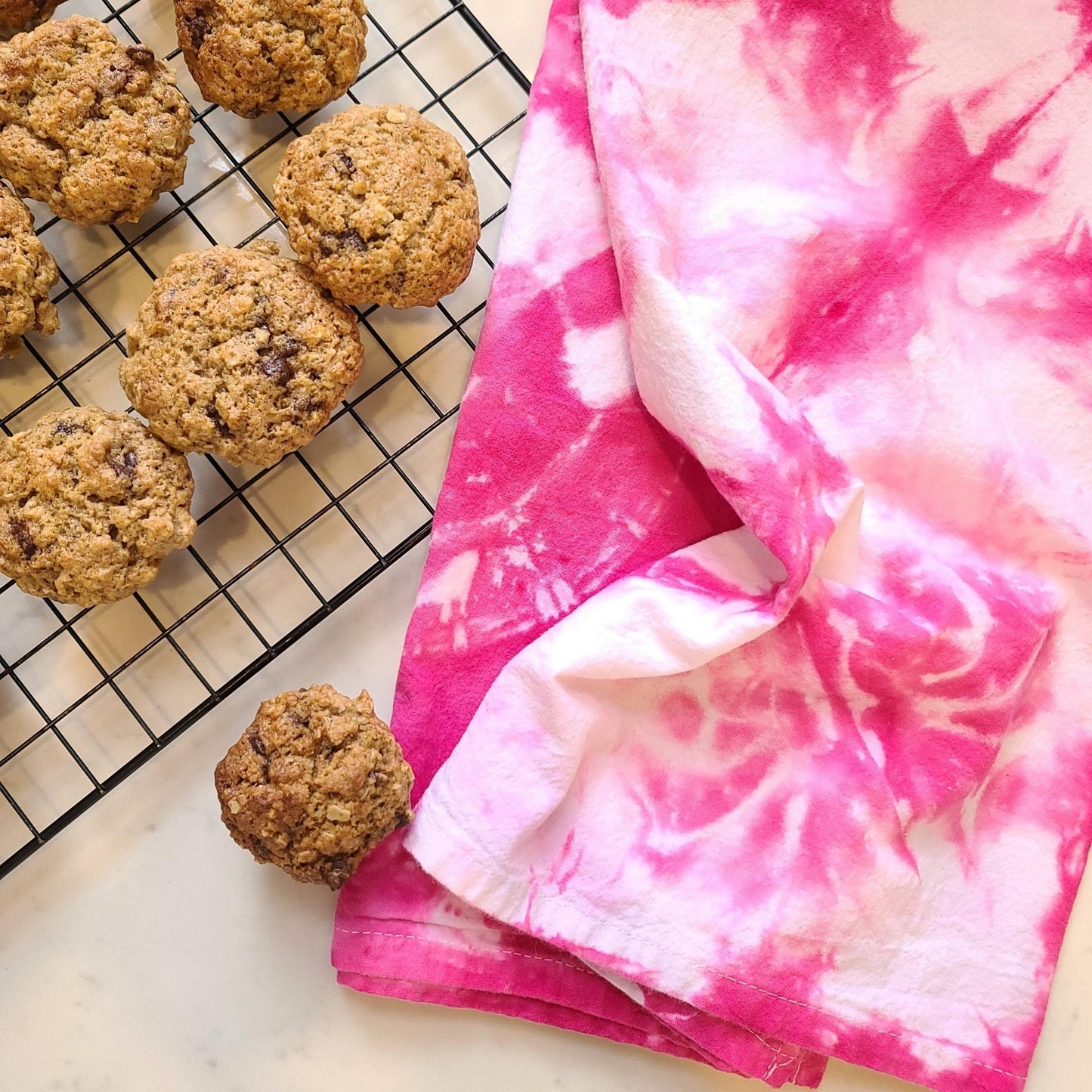 Kitchen Tea Towel - Pink Tie Dye