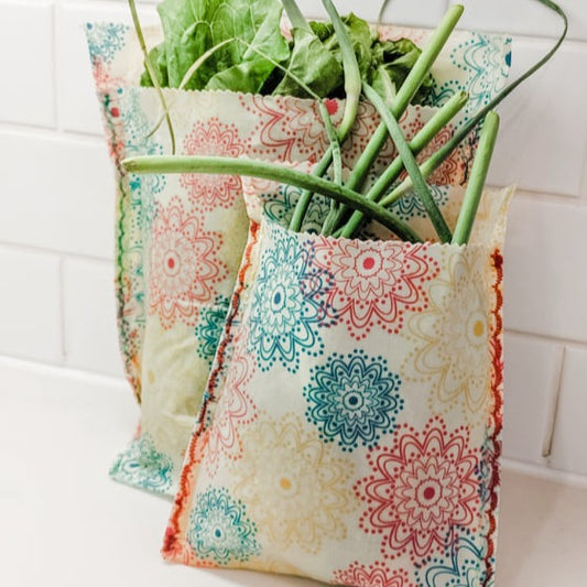 Lunch & Snack Sack Beeswax Bag Set